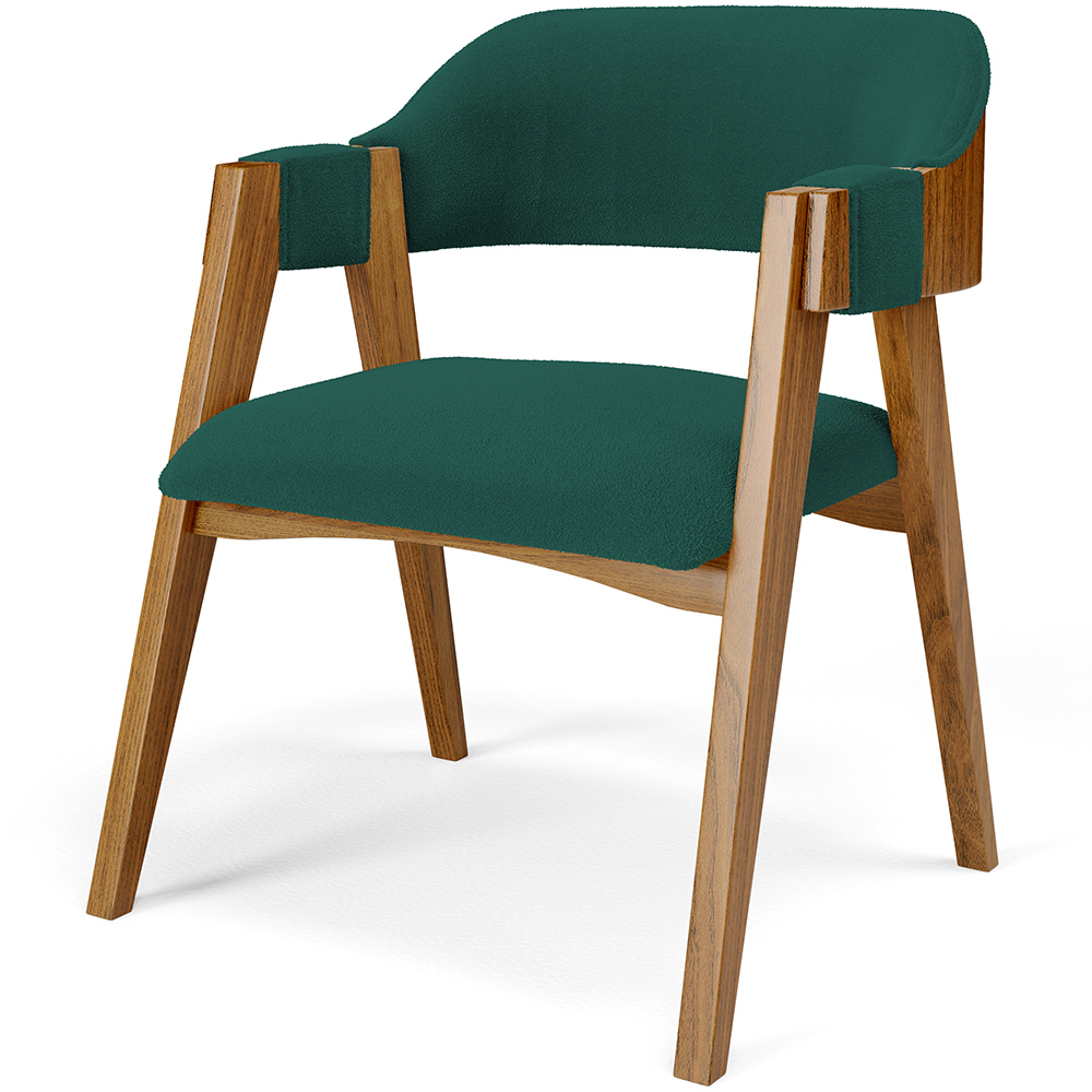 Mesa De Jantar Redonda Cora 120cm Off White M04 com 04 Cadeiras Living Suran Bouclê Verde - Lyam