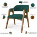 Mesa De Jantar Redonda Cora 120cm Off White M04 com 04 Cadeiras Living Suran Bouclê Verde - Lyam