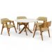 Mesa De Jantar Redonda Cora 120cm Off White M04 com 04 Cadeiras Living Suran Couríssimo Fendi - Lyam
