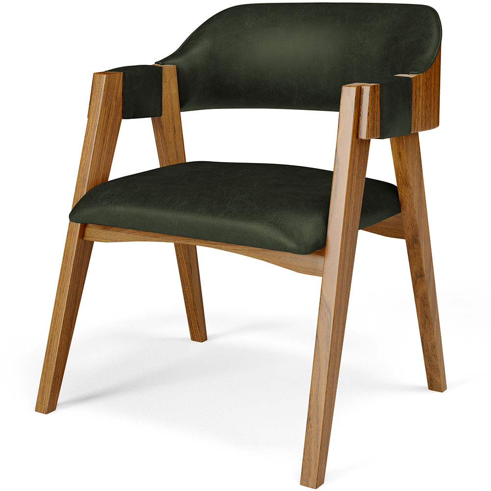 Mesa De Jantar Redonda Cora 120cm Off White M04 com 04 Cadeiras Living Suran Couríssimo Verde Musgo - Lyam