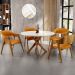 Mesa De Jantar Redonda Cora 120cm Off White M04 com 04 Cadeiras Living Suran Couríssimo Whisky - Lyam