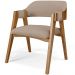 Mesa De Jantar Redonda Cora 120cm Off White M04 com 04 Cadeiras Living Suran Linho Bege Escuro - Lyam