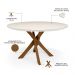 Mesa De Jantar Redonda Cora 120cm Off White M04 com 04 Cadeiras Living Suran Linho Bege Escuro - Lyam
