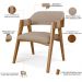 Mesa De Jantar Redonda Cora 120cm Off White M04 com 04 Cadeiras Living Suran Linho Bege Escuro - Lyam
