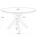 Mesa De Jantar Redonda Cora 120cm Off White M04 com 04 Cadeiras Living Suran Linho Bege Escuro - Lyam