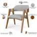Mesa De Jantar Redonda Cora 120cm Off White M04 com 04 Cadeiras Living Suran Linho Cinza - Lyam