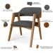 Mesa De Jantar Redonda Cora 120cm Off White M04 com 04 Cadeiras Living Suran Linho Cinza Escuro - Lyam