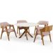 Mesa De Jantar Redonda Cora 120cm Off White M04 com 04 Cadeiras Living Suran Linho Rosê - Lyam