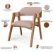 Mesa De Jantar Redonda Cora 120cm Off White M04 com 04 Cadeiras Living Suran Linho Rosê - Lyam