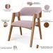 Mesa De Jantar Redonda Cora 120cm Off White M04 com 04 Cadeiras Living Suran Suede Rosê - Lyam