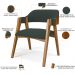Mesa De Jantar Redonda Cora 120cm Off White M04 com 04 Cadeiras Living Suran Suede Verde Musgo - Lyam