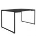 Mesa De Jantar Rivera Preto F01 Com 04 Cadeiras Melina Linho Azul Couríssimo Preto - Lyam Decor