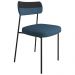 Mesa De Jantar Rivera Preto F01 Com 04 Cadeiras Melina Linho Azul Couríssimo Preto - Lyam Decor