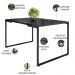 Mesa De Jantar Rivera Preto F01 Com 04 Cadeiras Melina Linho Azul Couríssimo Preto - Lyam Decor