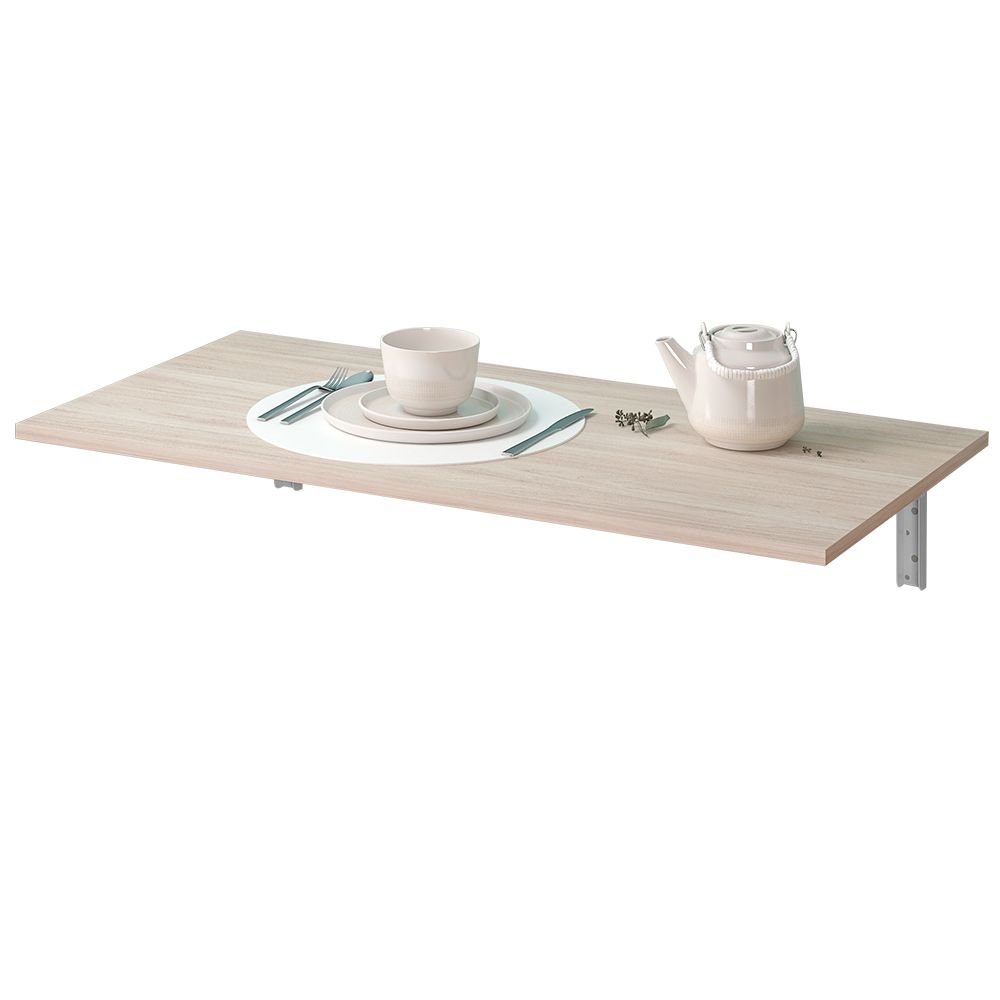 Mesa Dobrável de Parede Cozinha Escritório Slim L03 Suspensa 120x45 BP Amadeirado Fosco - Lyam Decor