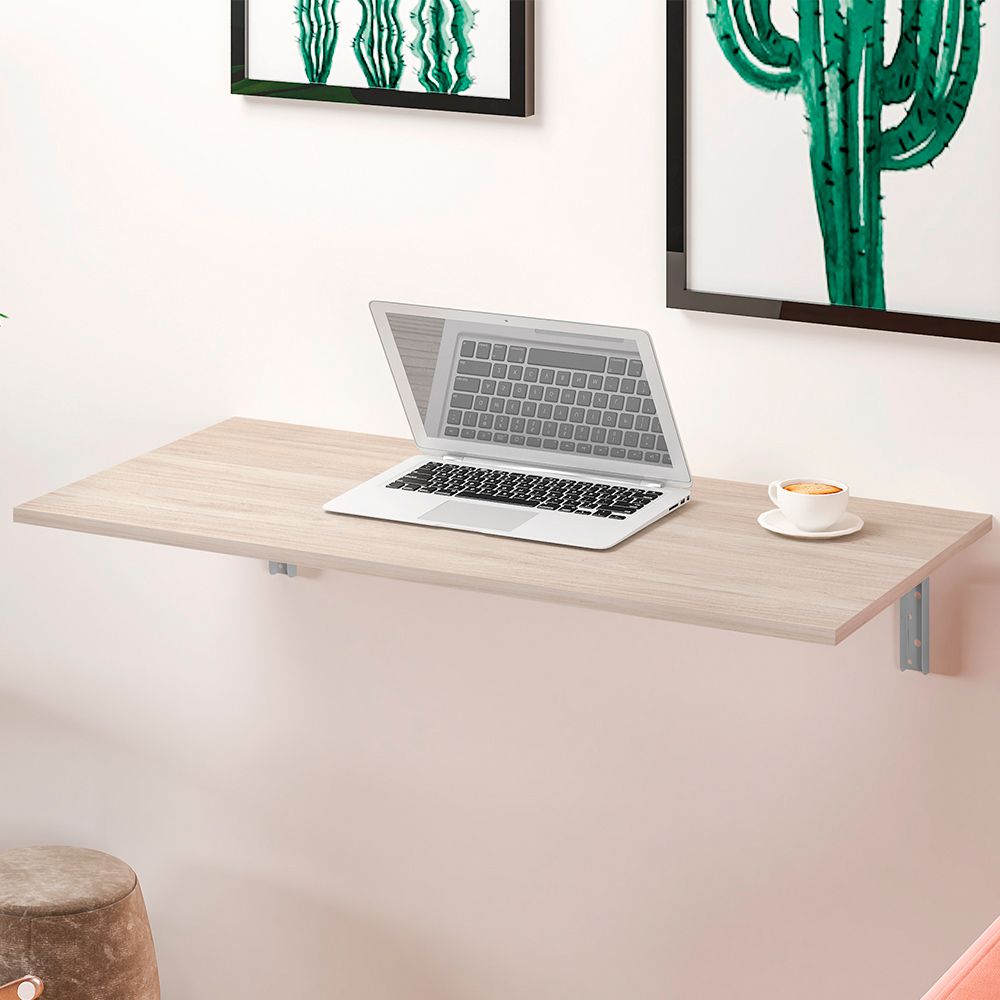 Mesa Dobrável de Parede Cozinha Escritório Slim L03 Suspensa 120x45 BP Amadeirado Fosco - Lyam Decor