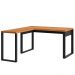 Mesa Escritório E Home Office em L Florence Industrial 135x157cm D03 Freijó Preto Fosco - Lyam Decor