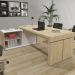 Mesa Escritório Em L Caixa Com Tomada Atria Executiva 200x183cm A02 Carvalho Branco - Lyam Decor