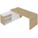 Mesa Escritório Em L Caixa Com Tomada Atria Executiva 200x183cm A02 Carvalho Branco - Lyam Decor