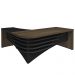 Mesa Escritório Home Office Diretor Em L Atria Executiva LD 200x180cm A02 Charuto Preto - Lyam Decor