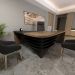 Mesa Escritório Home Office Diretor Em L Atria Executiva LD 200x180cm A02 Charuto Preto - Lyam Decor