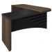 Mesa Escritório Home Office Diretor Em L Atria Executiva LD 200x180cm A02 Charuto Preto - Lyam Decor