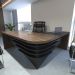 Mesa Escritório Home Office Diretor Em L Atria Executiva LE 200x180cm A02 Charuto Preto - Lyam Decor