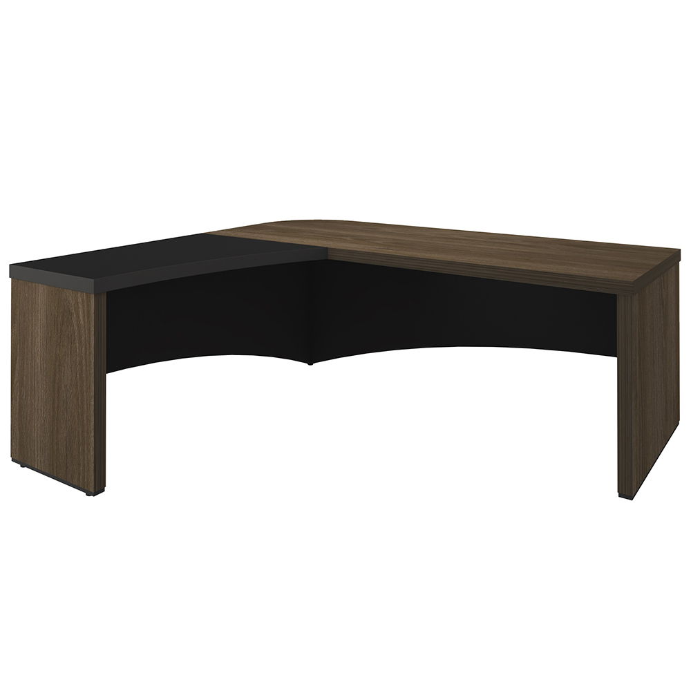 Mesa Escritório Home Office Diretor Em L Atria Executiva LE 200x180cm A02 Charuto Preto - Lyam Decor