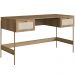Mesa Escrivaninha Home Office 2 Gavetas Industrial Indy A03 Hanover Dourado - Lyam Decor