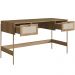 Mesa Escrivaninha Home Office 2 Gavetas Industrial Indy A03 Hanover Dourado - Lyam Decor