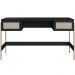 Mesa Escrivaninha Home Office 2 Gavetas Industrial Indy A03 Nero Dourado - Lyam Decor