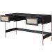 Mesa Escrivaninha Home Office 2 Gavetas Industrial Indy A03 Nero Dourado - Lyam Decor