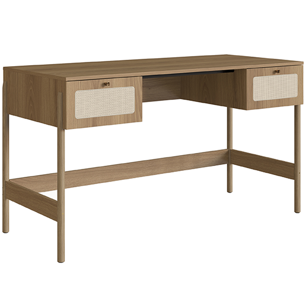 Mesa Escrivaninha Home Office 2 Gavetas Pés Madeira Moss A03 Hanover Roble - Lyam Decor