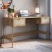 Mesa Escrivaninha Home Office 2 Gavetas Pés Madeira Moss A03 Hanover Roble - Lyam Decor