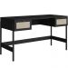 Mesa Escrivaninha Home Office 2 Gavetas Pés Madeira Moss A03 Nero Preto - Lyam Decor