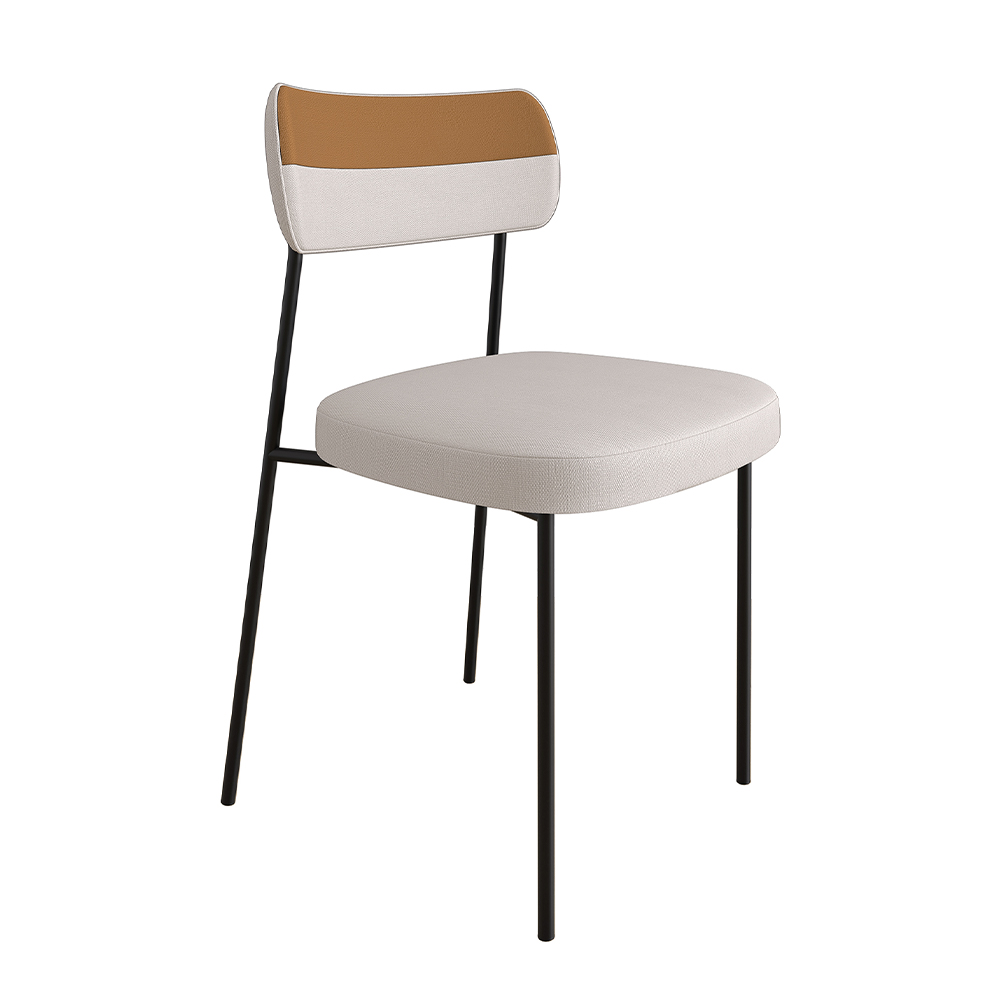 Mesa Jantar Capri 160cm Off White 6 Cadeiras Melina B05 Linho Cru Couríssimo Caramelo - Lyam Decor