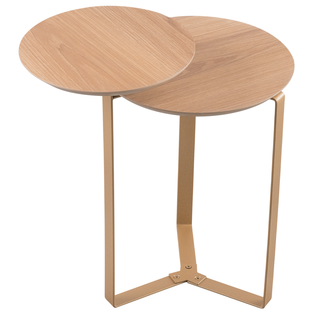 Mesa Lateral Para Sala de Estar 2 em 1 Pés Metálicos Dari A03 Hanover Dourado - Lyam Decor
