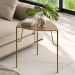 Mesa Lateral Para Sala de Estar Alta Pés Industrial Dourado Alef I03 Louro - Lyam Decor