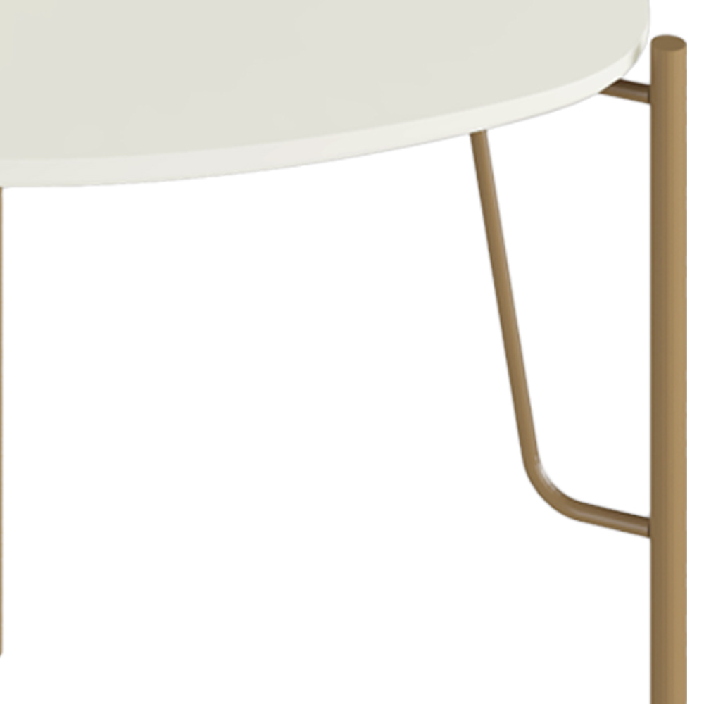 Mesa Lateral Para Sala de Estar Alta Pés Industrial Dourado Alef I03 Luna - Lyam Decor