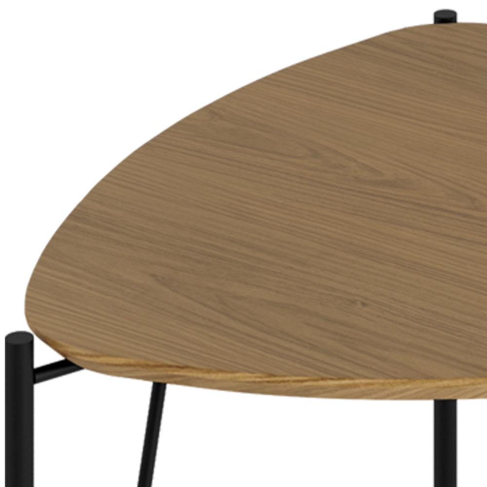 Mesa Lateral Para Sala de Estar Alta Pés Industrial Preto Alef I03 Louro - Lyam Decor