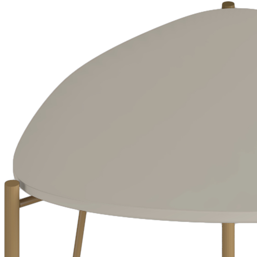 Mesa Lateral Para Sala de Estar Baixa Pés Industrial Dourado Alef I03 Grigio - Lyam Decor