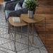 Mesa Lateral Para Sala de Estar Baixa Pés Industrial Dourado Alef I03 Louro - Lyam Decor