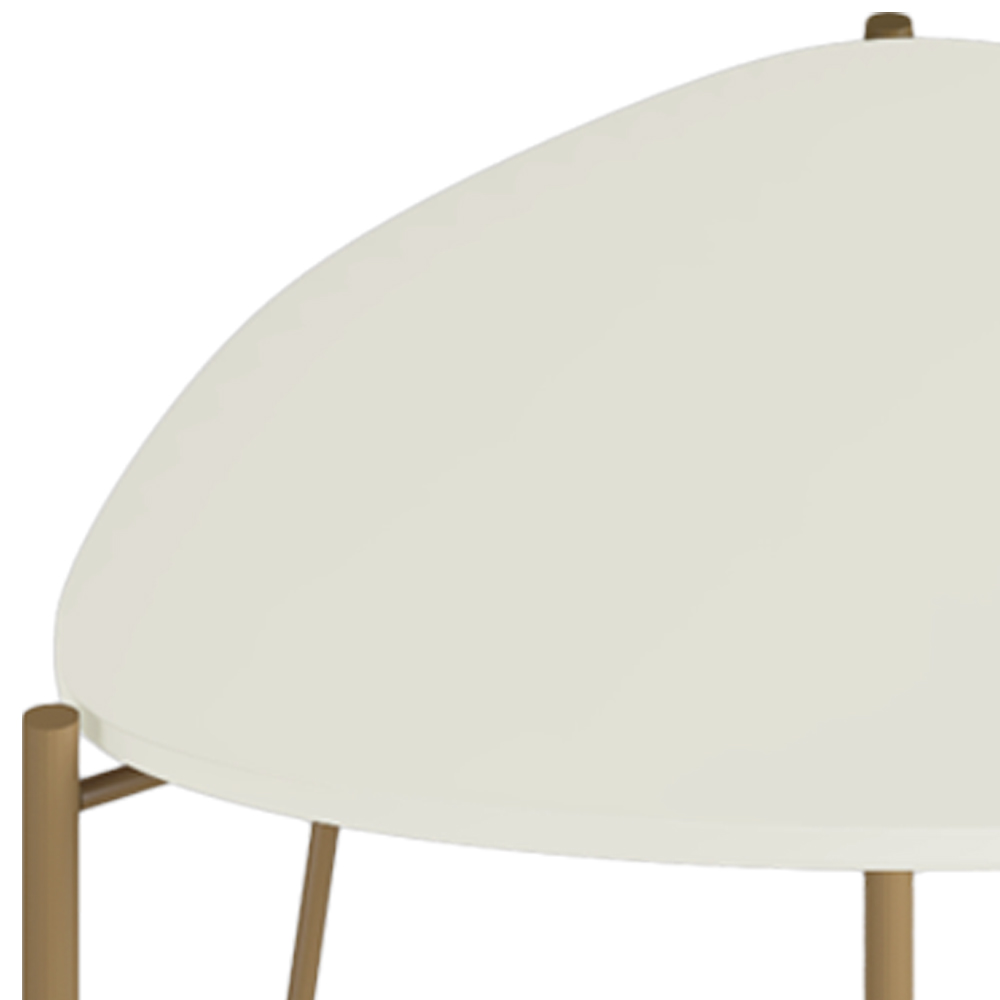 Mesa Lateral Para Sala de Estar Baixa Pés Industrial Dourado Alef I03 Luna - Lyam Decor