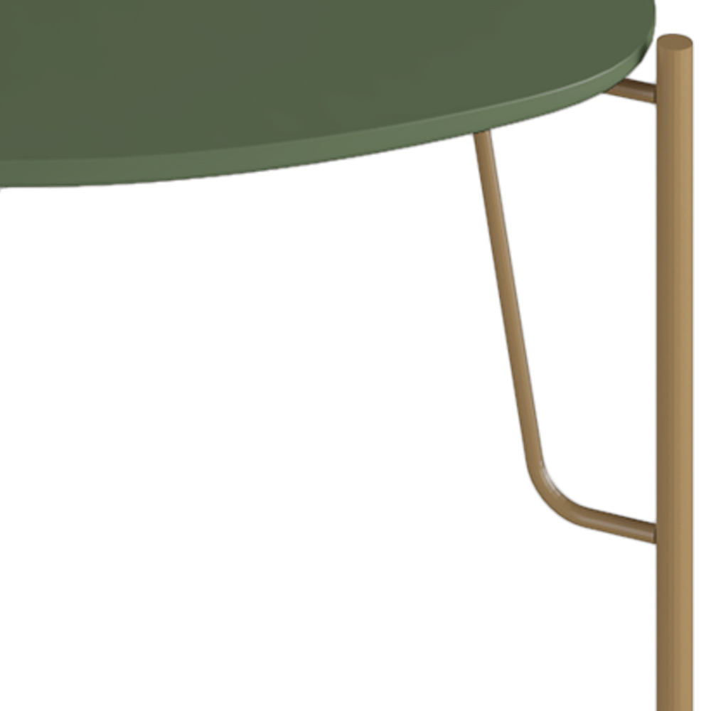 Mesa Lateral Para Sala de Estar Baixa Pés Industrial Dourado Alef I03 Musgo - Lyam Decor