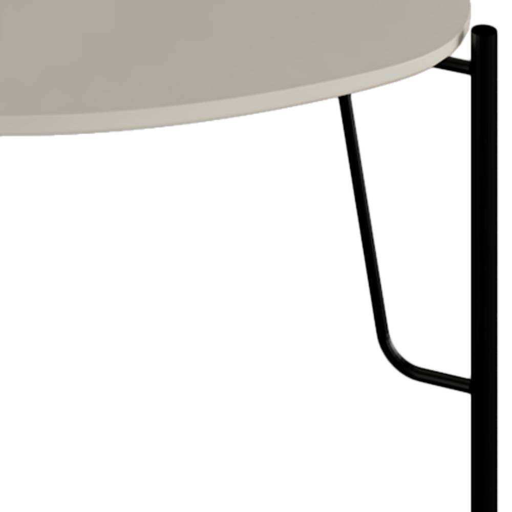 Mesa Lateral Para Sala de Estar Baixa Pés Industrial Preto Alef I03 Grigio - Lyam Decor