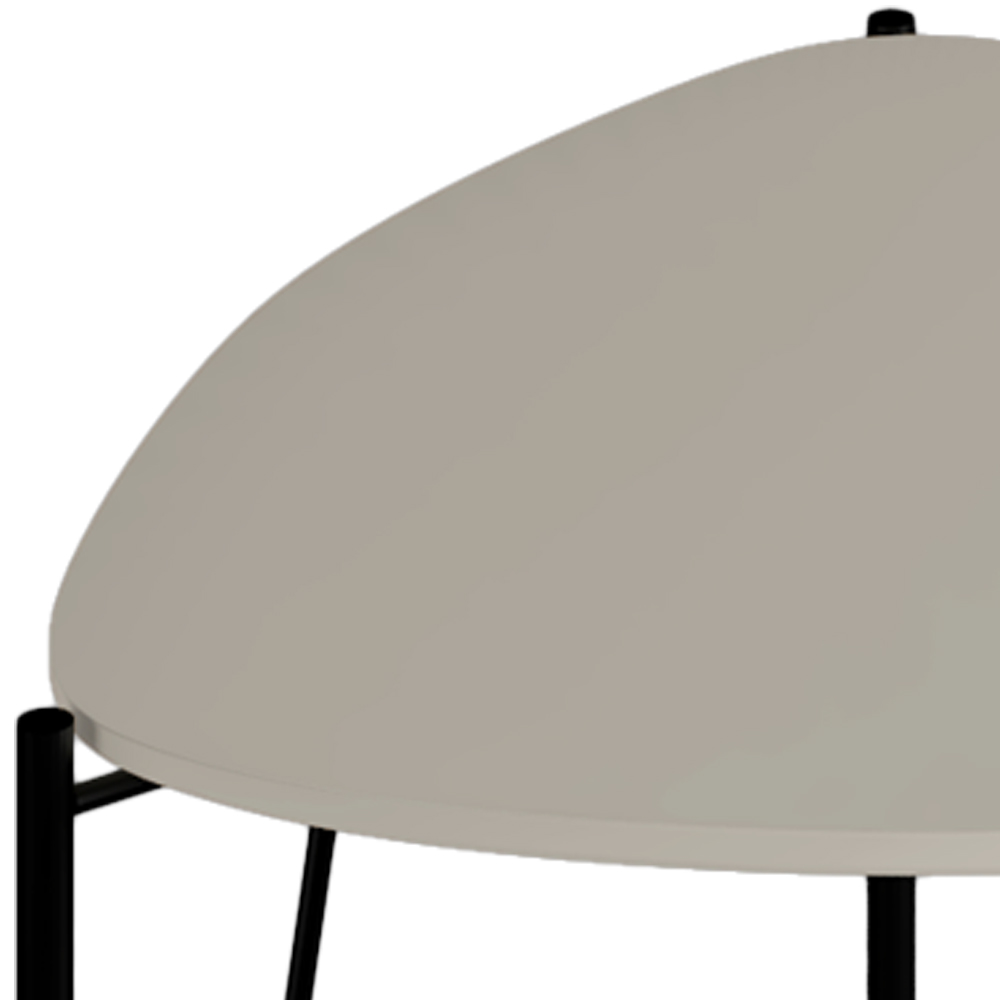 Mesa Lateral Para Sala de Estar Baixa Pés Industrial Preto Alef I03 Grigio - Lyam Decor