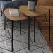 Mesa Lateral Para Sala de Estar Baixa Pés Industrial Preto Alef I03 Louro - Lyam Decor