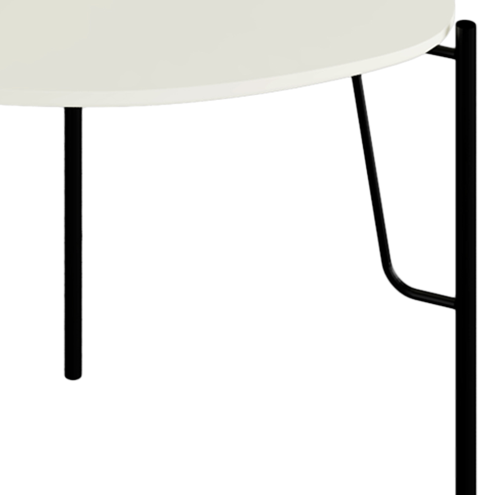 Mesa Lateral Para Sala de Estar Baixa Pés Industrial Preto Alef I03 Luna - Lyam Decor