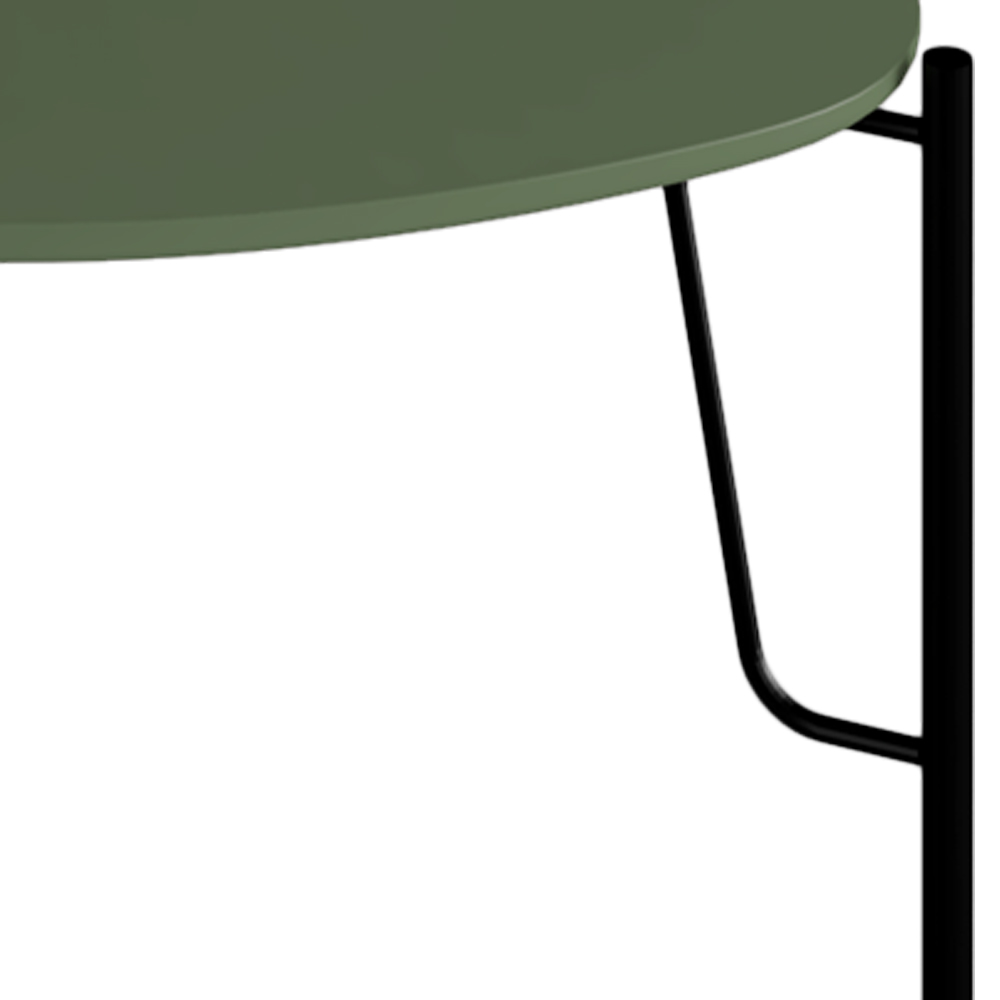 Mesa Lateral Para Sala de Estar Baixa Pés Industrial Preto Alef I03 Musgo - Lyam Decor