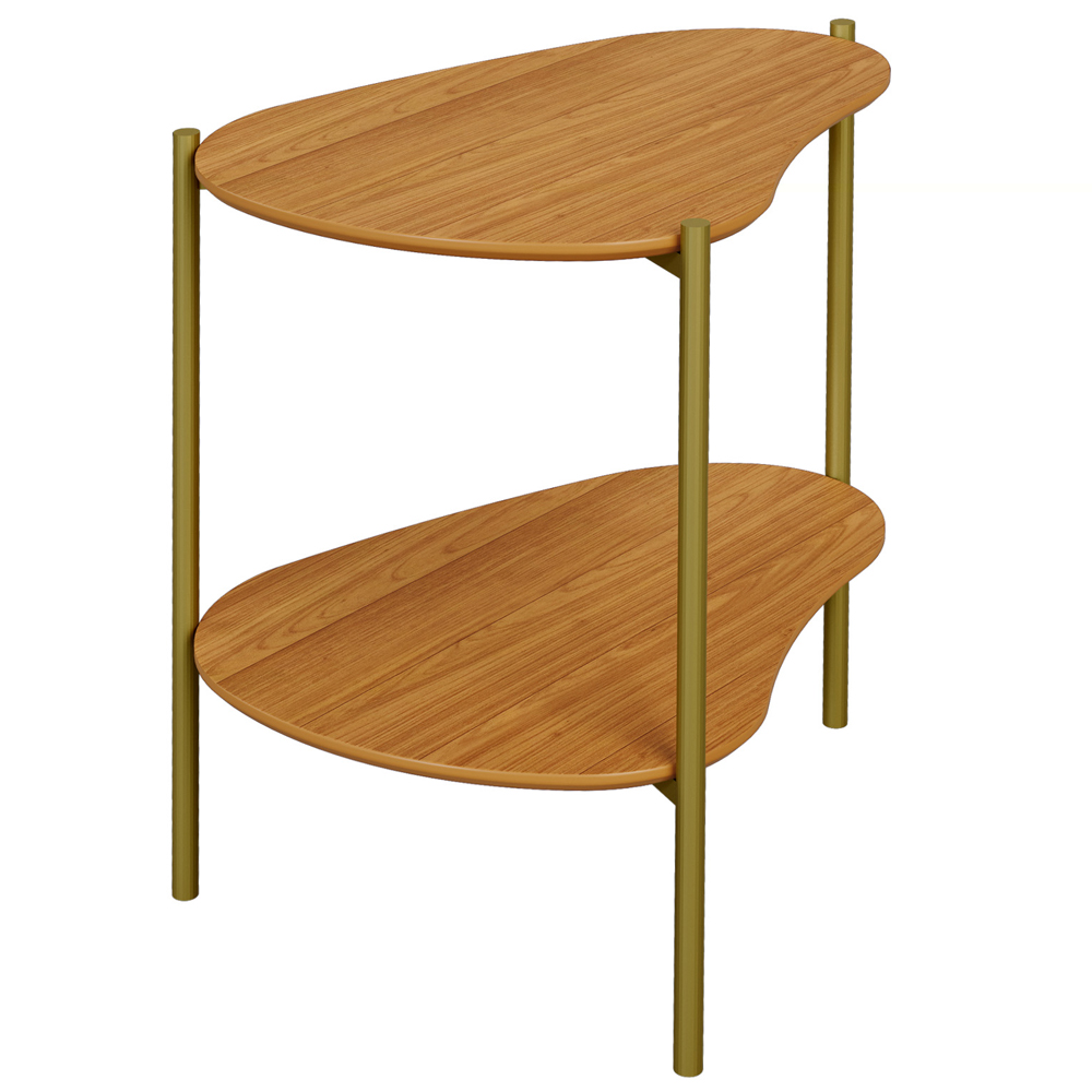 Mesa Lateral Para Sala de Estar Orgânica Industrial 60cm Hagar D03 Freijó - Lyam Decor